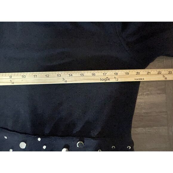 Pantages Black Studded Midi Dress Size 14 Made in USA ILGWU Vintage - Picture 6 of 7